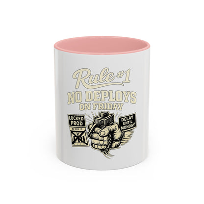Rule 1 No Deploys on Friday | Developer Coffee Mug
