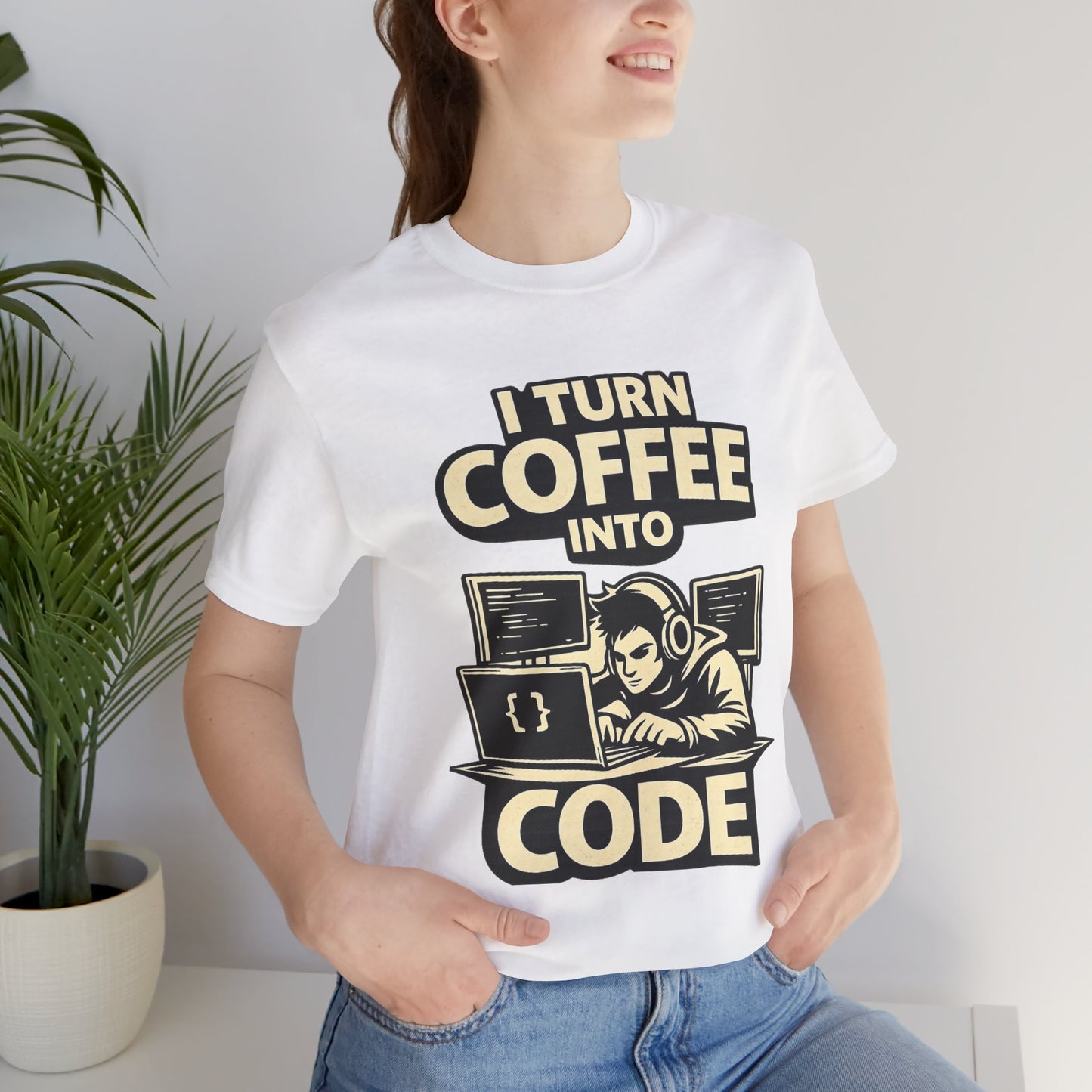 I Turn Coffee Into Code | Unisex Developer T-Shirt