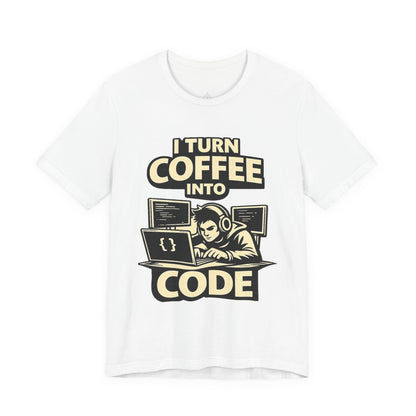 I Turn Coffee Into Code | Unisex Developer T-Shirt