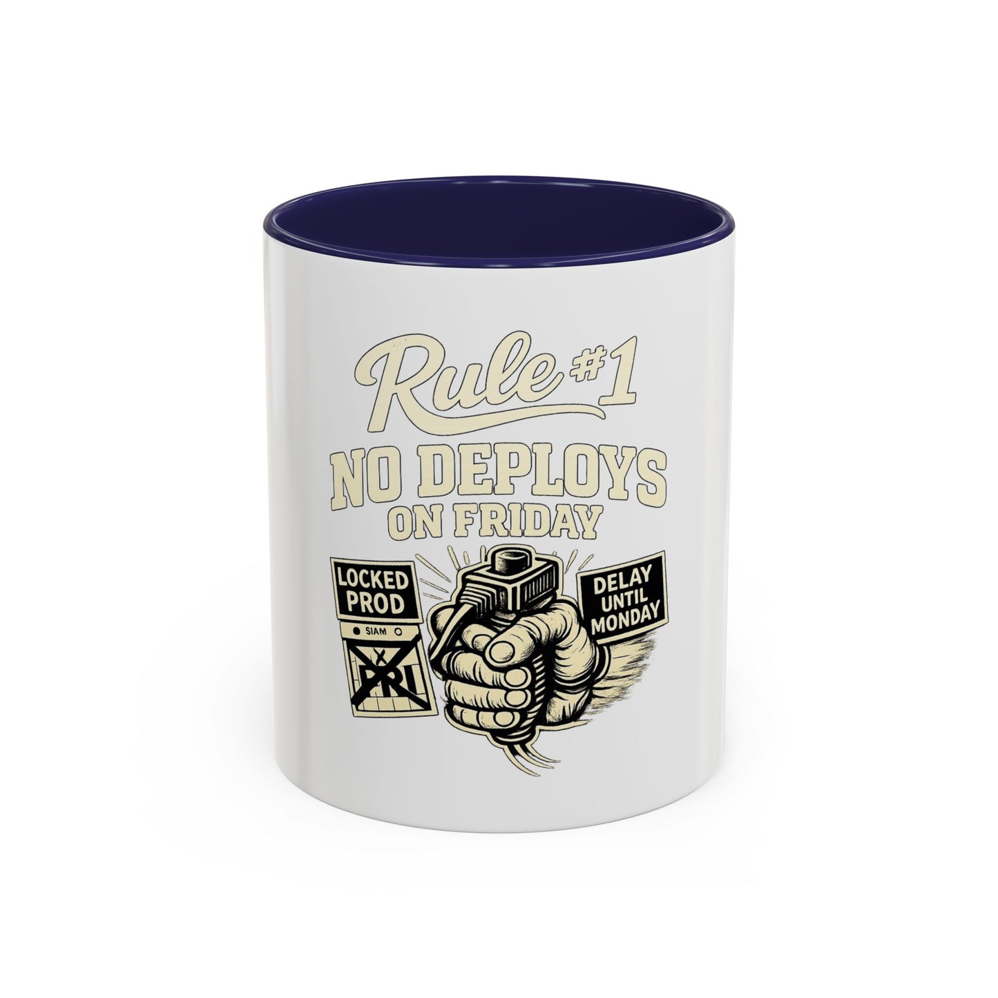 Rule 1 No Deploys on Friday | Developer Coffee Mug