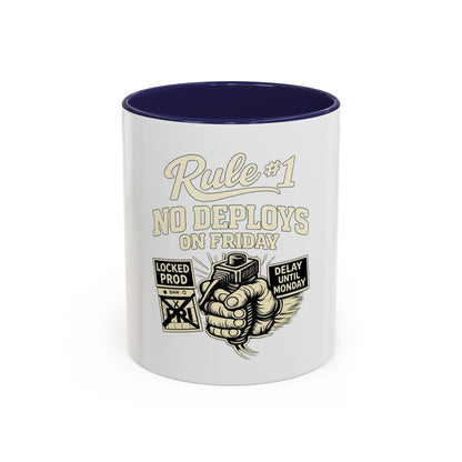 Rule 1 No Deploys on Friday | Developer Coffee Mug