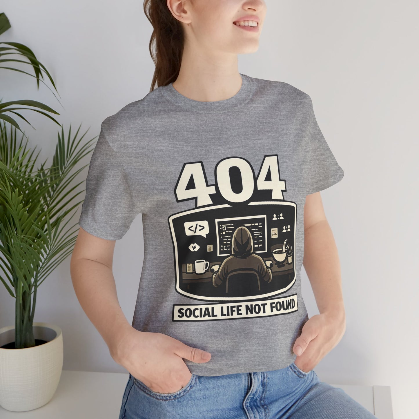 404 Social Life Not Found | Unisex Developer T-Shirt