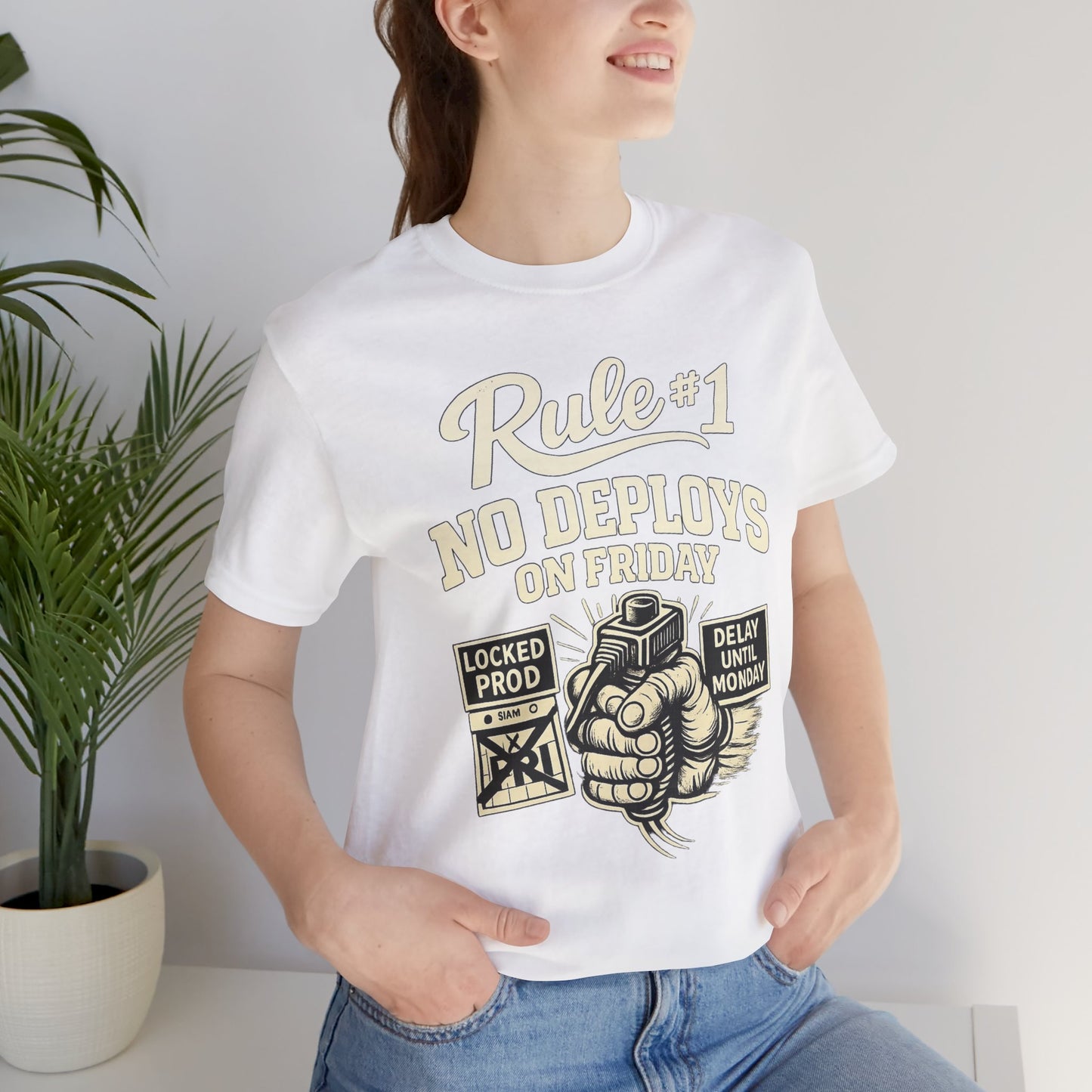 Rule 1 No Deploys on Friday | Unisex Developer T-Shirt