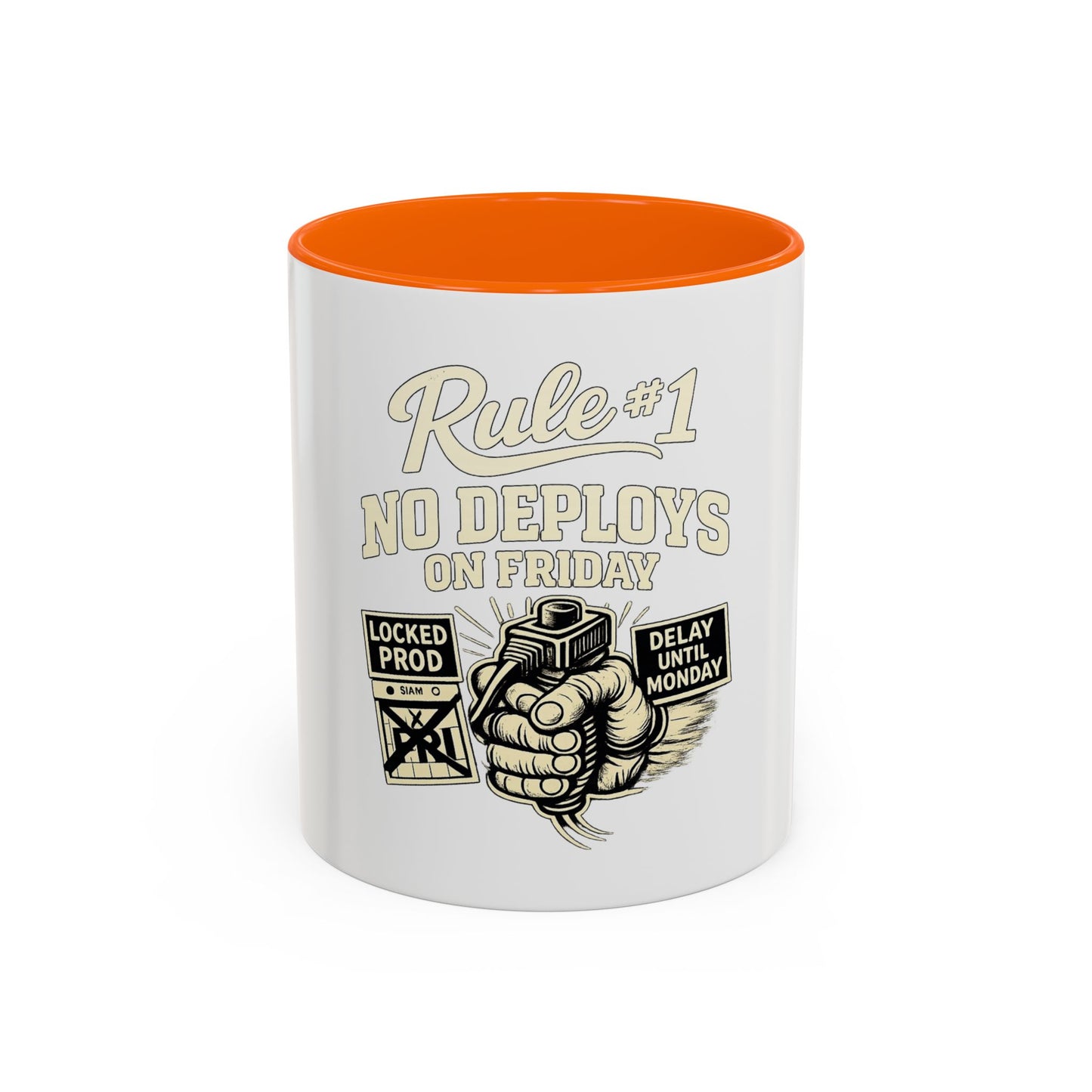 Rule 1 No Deploys on Friday | Developer Coffee Mug