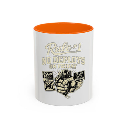 Rule 1 No Deploys on Friday | Developer Coffee Mug