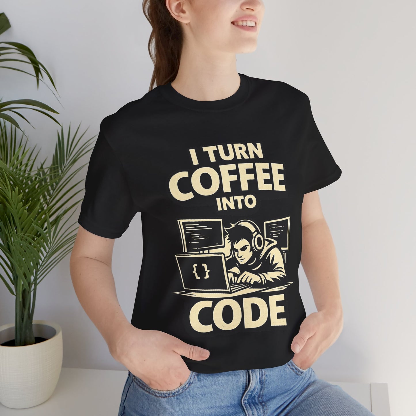 I Turn Coffee Into Code | Unisex Developer T-Shirt
