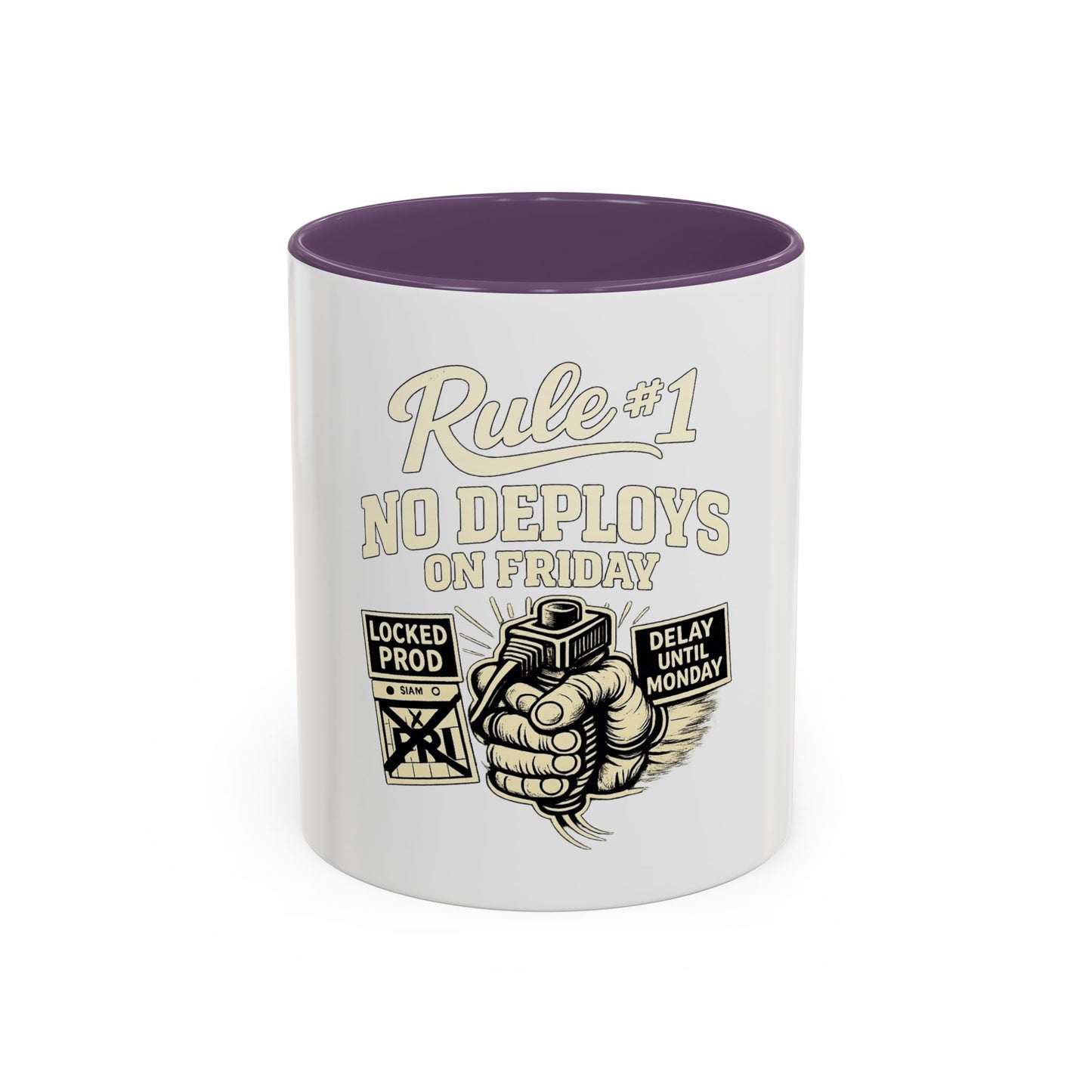 Rule 1 No Deploys on Friday | Developer Coffee Mug