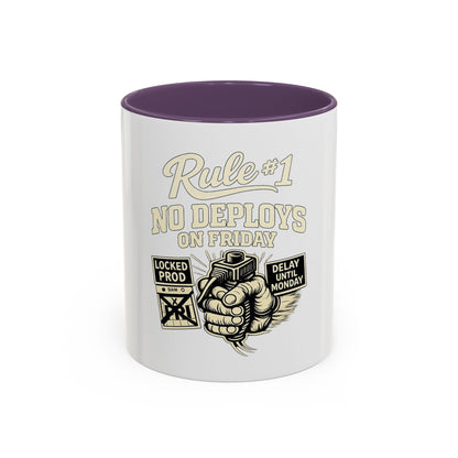 Rule 1 No Deploys on Friday | Developer Coffee Mug