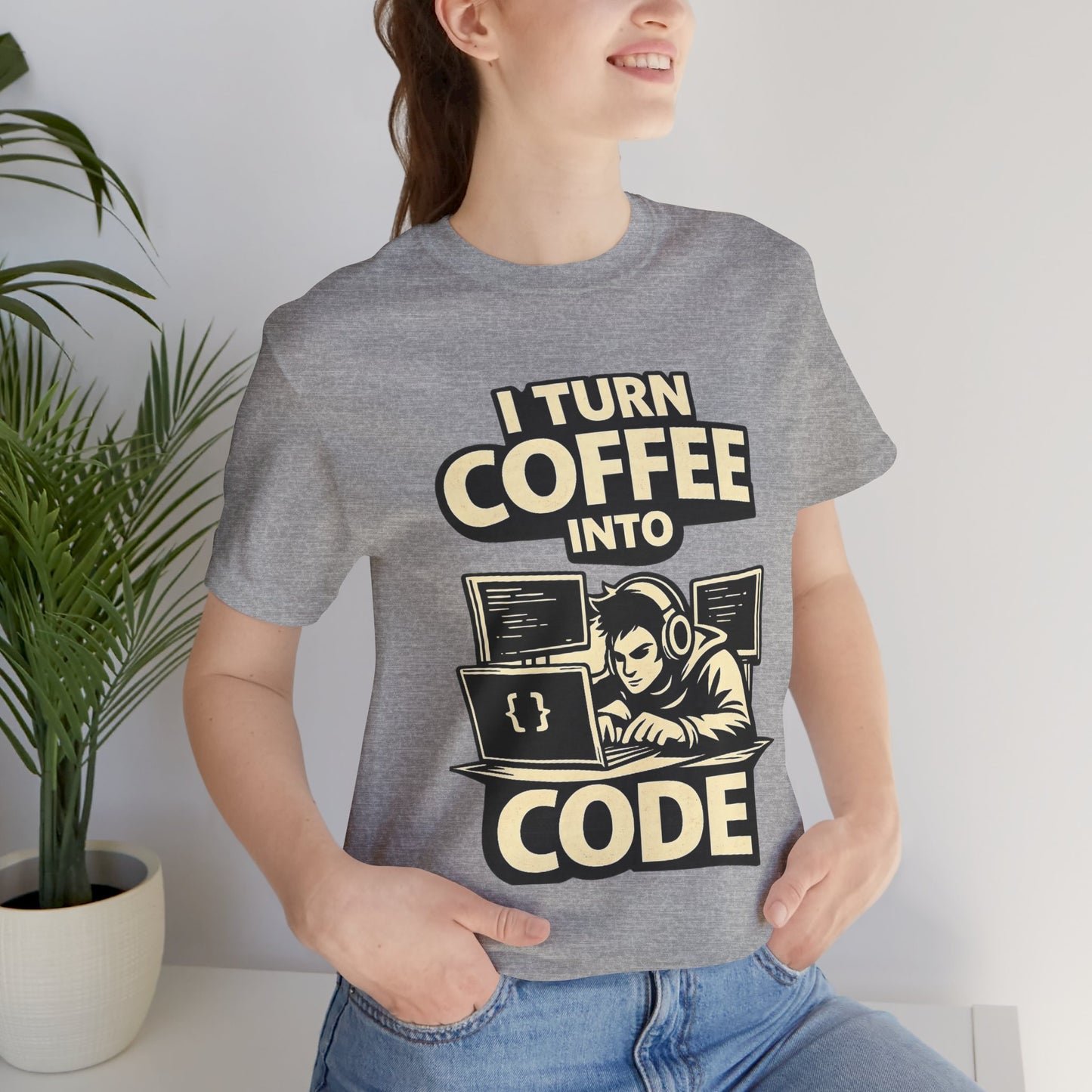 I Turn Coffee Into Code | Unisex Developer T-Shirt