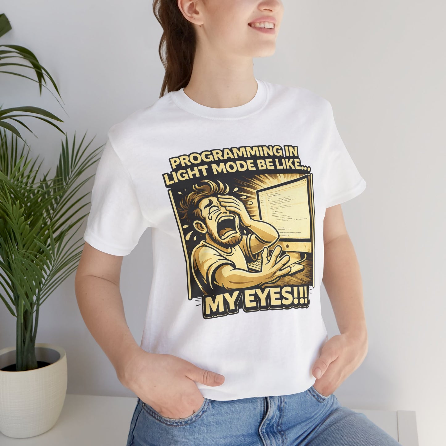 Programming in Light Mode Be Like | Unisex Developer T-Shirt