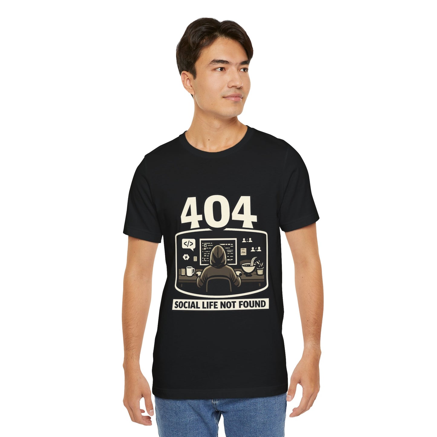 404 Social Life Not Found | Unisex Developer T-Shirt