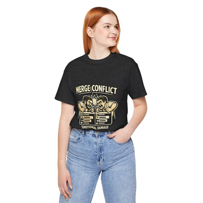 Merge Conflict, Emotional Damage | Unisex Developer T-Shirt