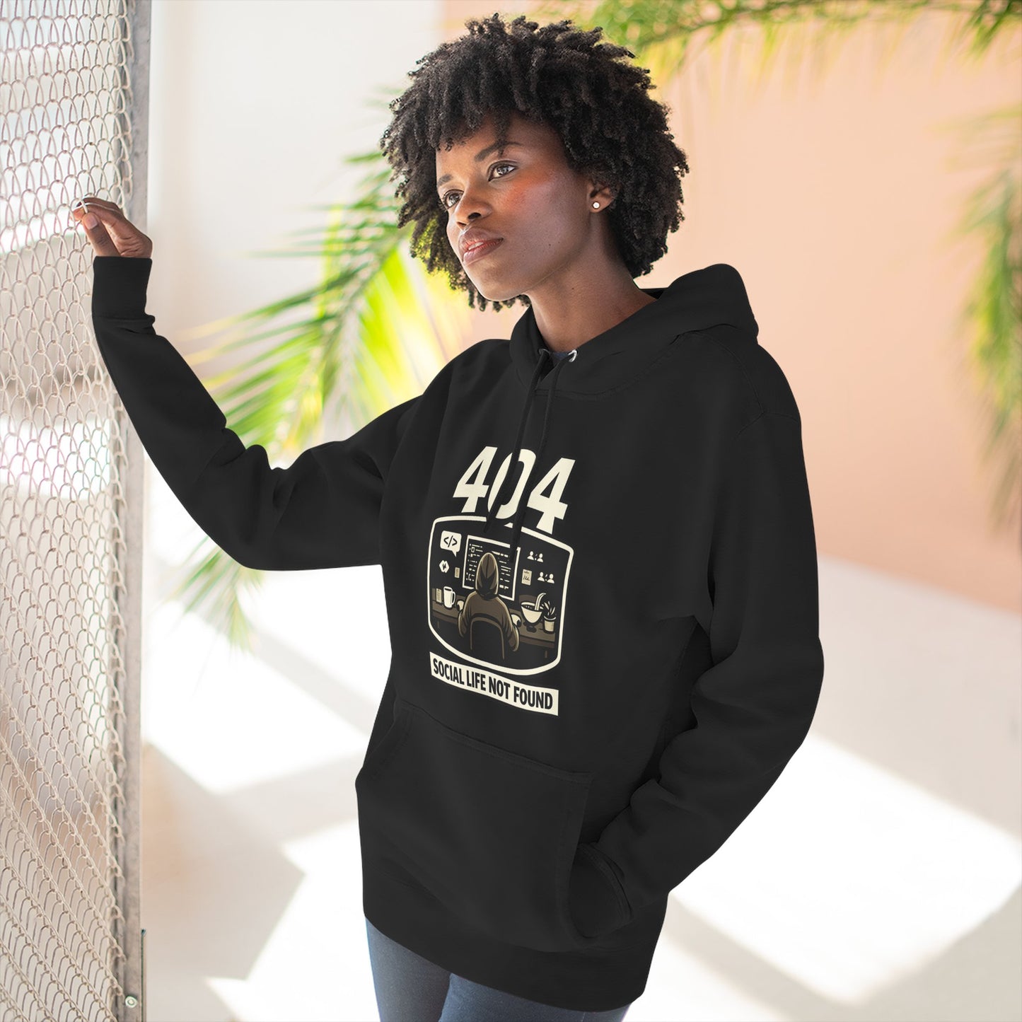 404 Social Life Not Found | Unisex Developer Hoodie