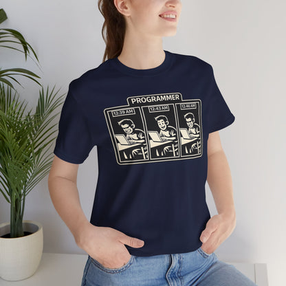Programmer Timeline, Late Night Coding | Unisex Developer T-Shirt