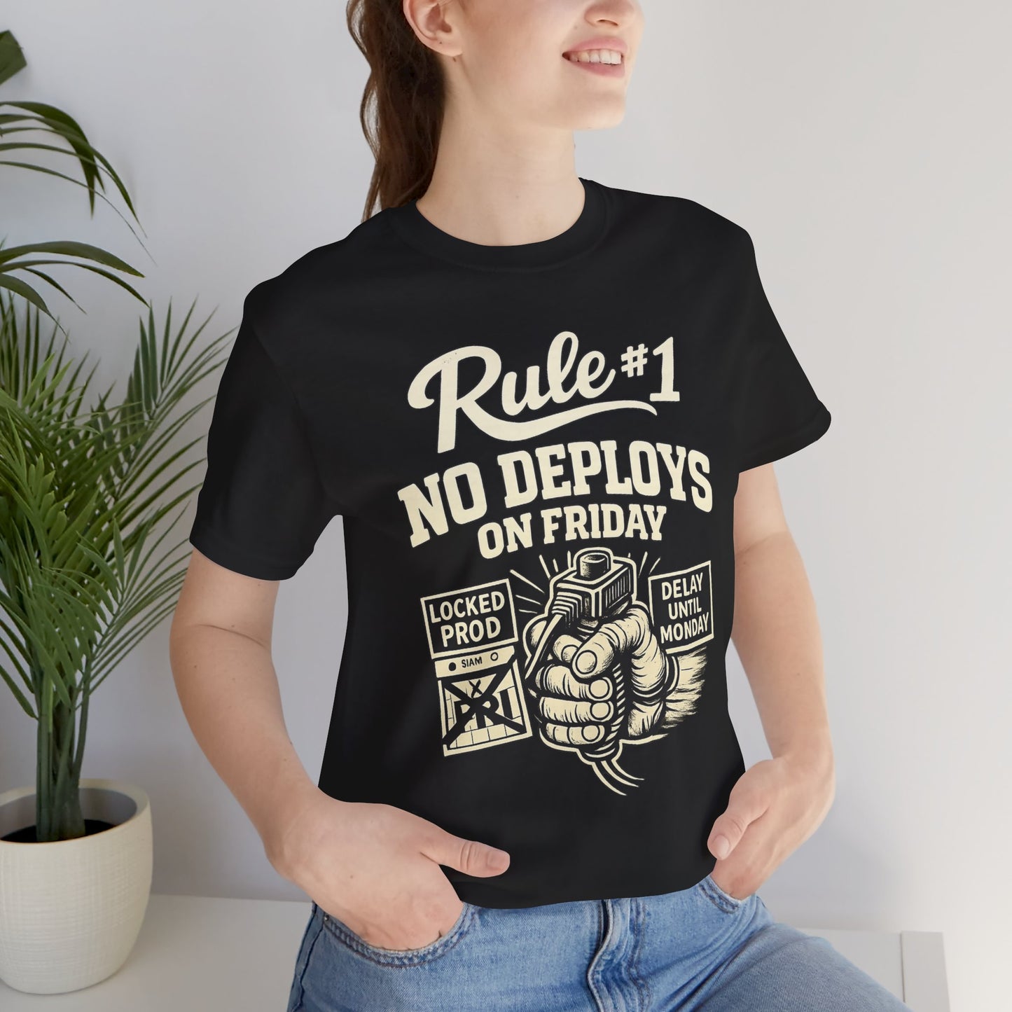 Rule 1 No Deploys on Friday | Unisex Developer T-Shirt