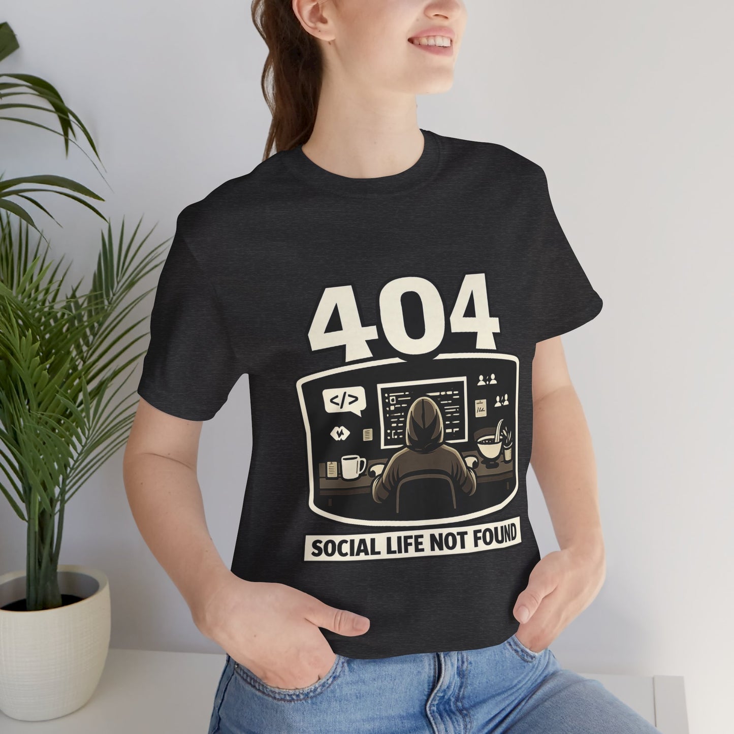 404 Social Life Not Found | Unisex Developer T-Shirt