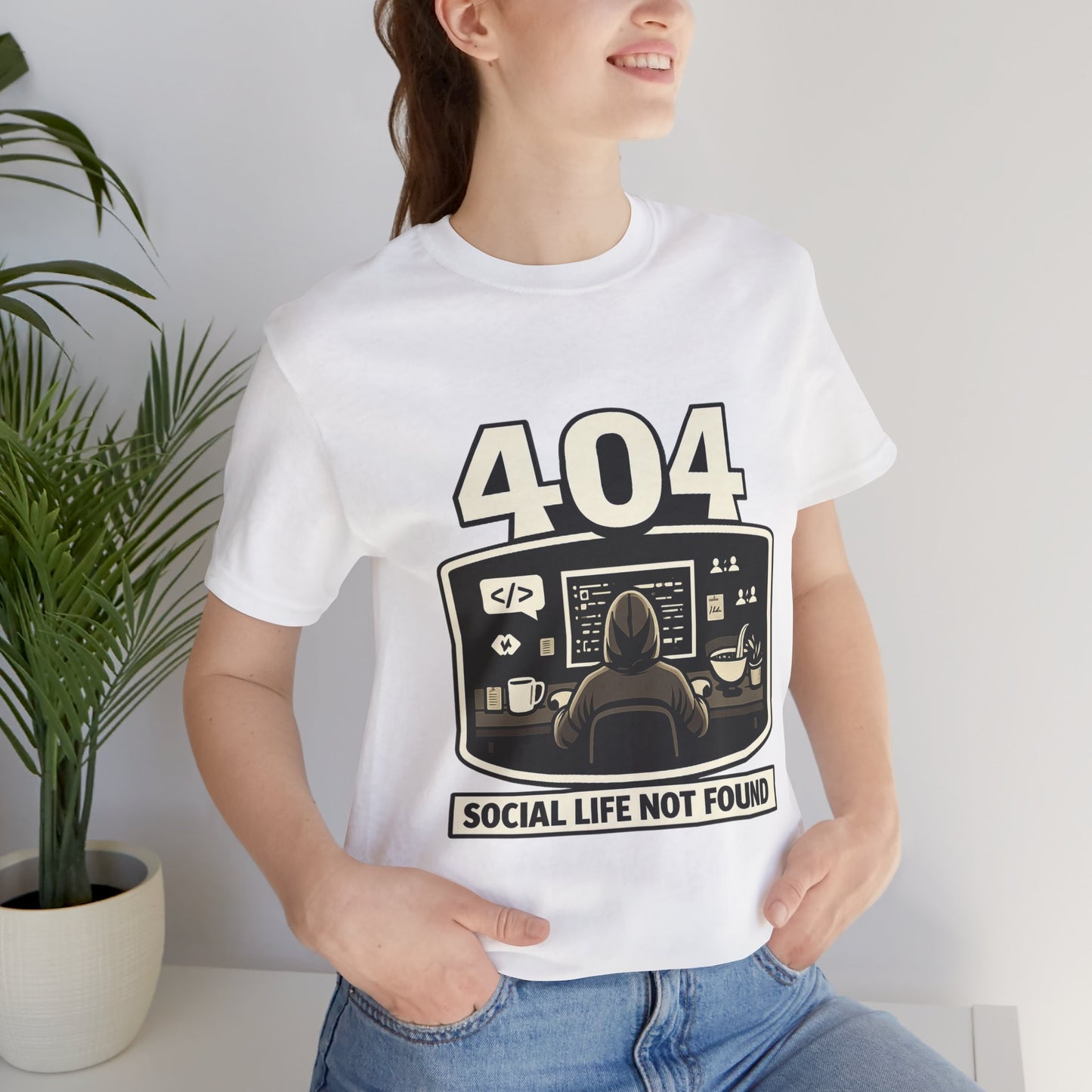 404 Social Life Not Found | Unisex Developer T-Shirt