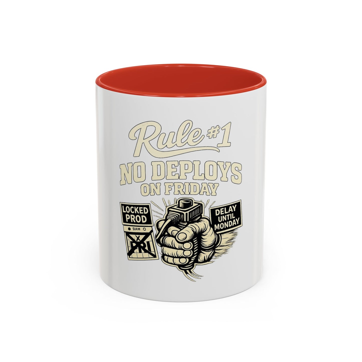 Rule 1 No Deploys on Friday | Developer Coffee Mug