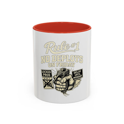 Rule 1 No Deploys on Friday | Developer Coffee Mug